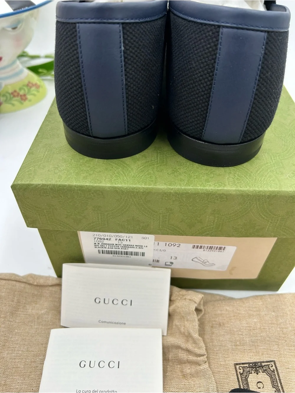 Men's  Gucci, NEW JORDAAN canvas horse bit loafer size 13 made in Italy